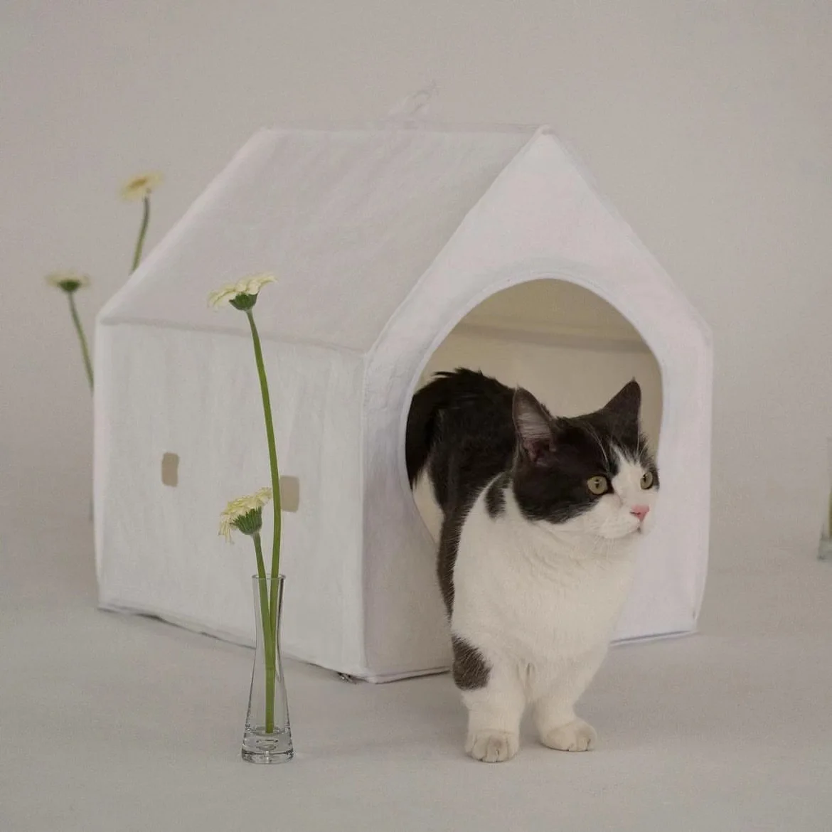 Cueva cama lavable y desmontable para gatos y perros – semiabierta - imagen 4