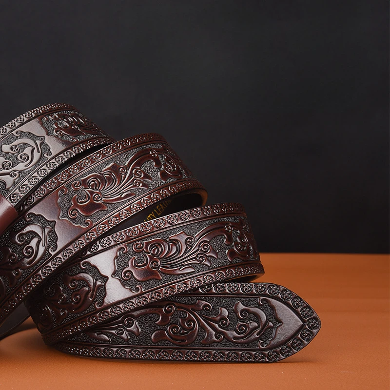 2025 ใหม่! เข็มขัดหัวเข็มขัดอัตโนมัติของผู้ชายอินเทรนด์การออกแบบที่ครอบงําการแกะสลักส่วนบุคคลเหมาะสําหรับกางเกงยีนส์ลําลอง