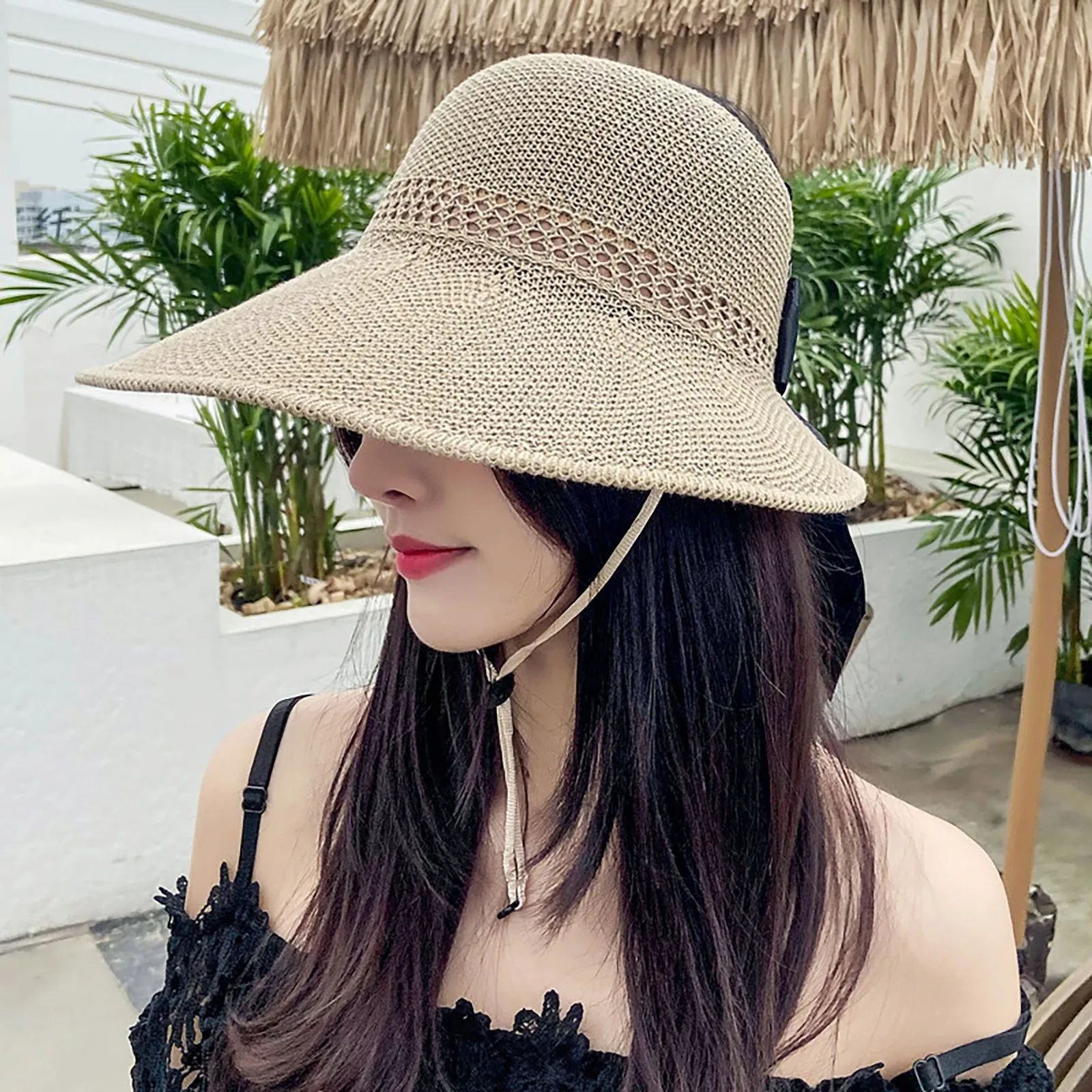 Brimmed Empty Top Hat For Female Outdoor Sun Hat Outing Beach Sun Hat Roll Big Brimmed Western Hat Cowboy Hat Pong Hats G3 Visor