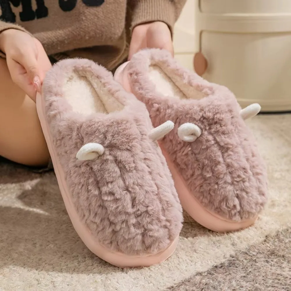 

New Cotton Winter Slippers Non-Slip Warm House Shoes Thick Sole Slippers Indoor Use