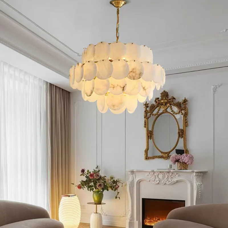 

Contemporary Spanish Marble Chandelier 2025 Adjustable Brass Round Rectangle Pendant Lamp Ceiling Luster Bar
