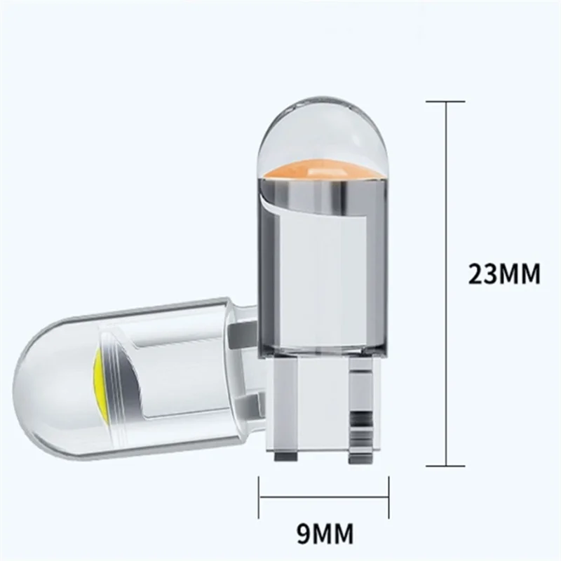 1/5/10/50/100PCS Colorful T10 DC 12V Wedge License Plate Light Bulb ﻿Car LED Light Canbus Glass COB 6000k Reading Dome Lamp Mark