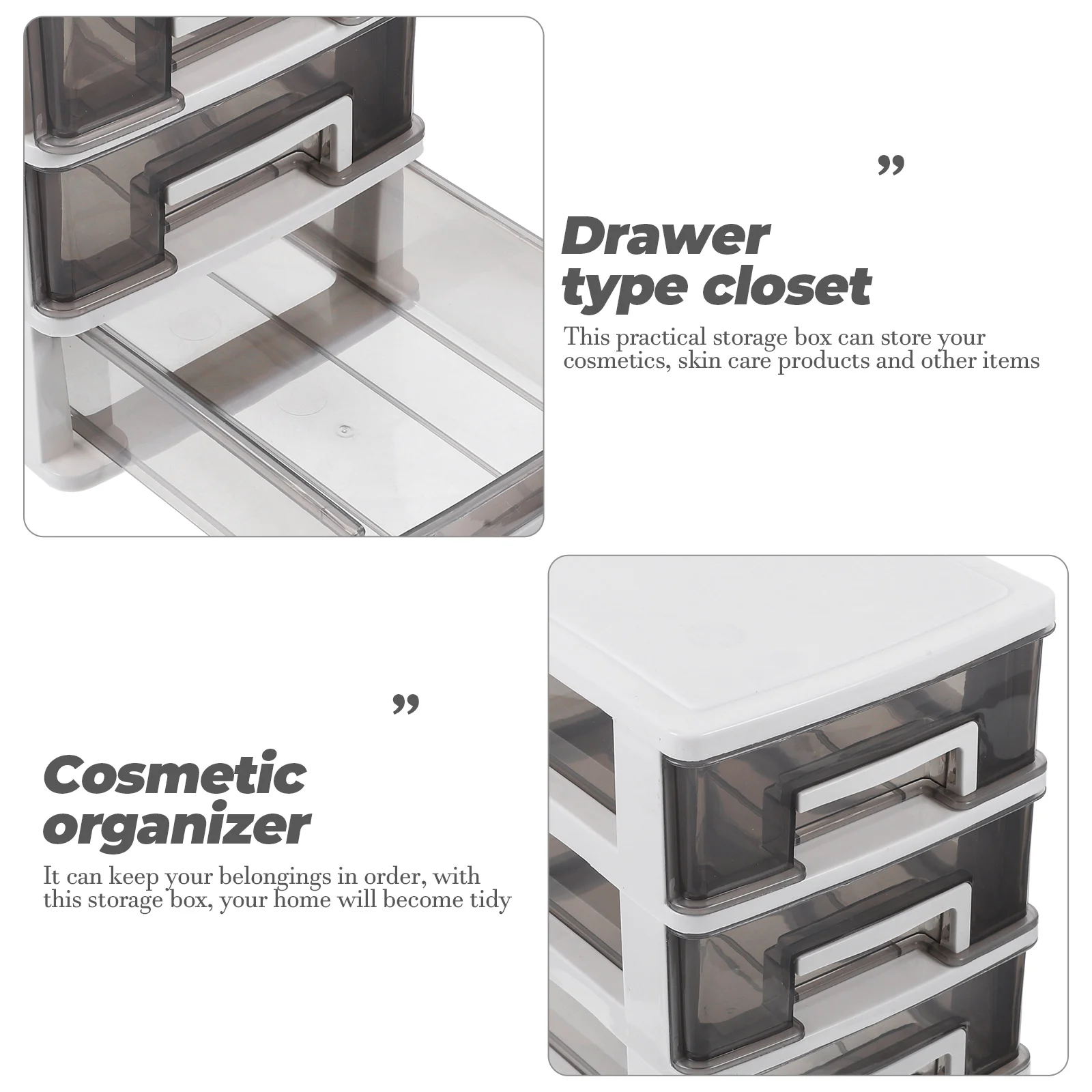

Drawer Storage Box Table Top Organizer Office Desk Stationary Drawers Desktop Stationery Container with Holder Case