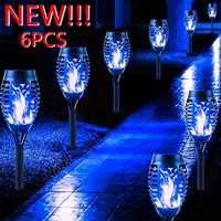 1-6PCS 12LED Solar Torch Light Flickering Light Waterproof Garden Decoration Outdoor Lawn Path Yard Patio Floor Lamp Halloween