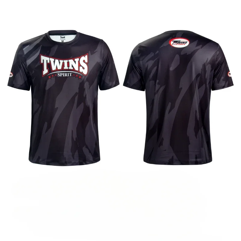 TWINS SPIRIT T-Shirts Muay Thai Boxen Kurzarm Schnelltrocknend Männer Frauen Sporttraining T-Shirts Outdoor 3D-Druck Schnelltrocknende Tops