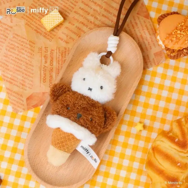 Genuine Miffy Rabbit Food Workshop Series Blind Box Cute Plush Charms, Bag Pendants Girls Decorative Keychains Lovely Fyn Gift