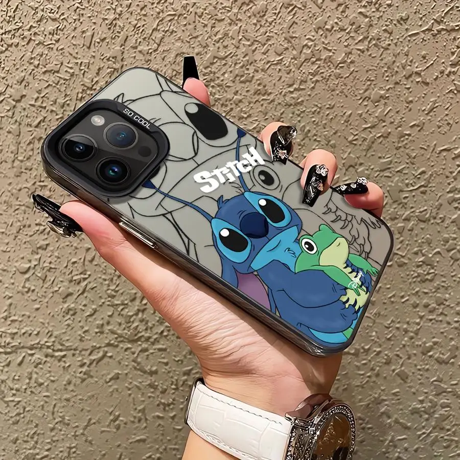 ديزني غرزة الضفدع لينة شل حالة الهاتف آيفون 16e 11 12 13 برو ماكس 14 15 16 زائد