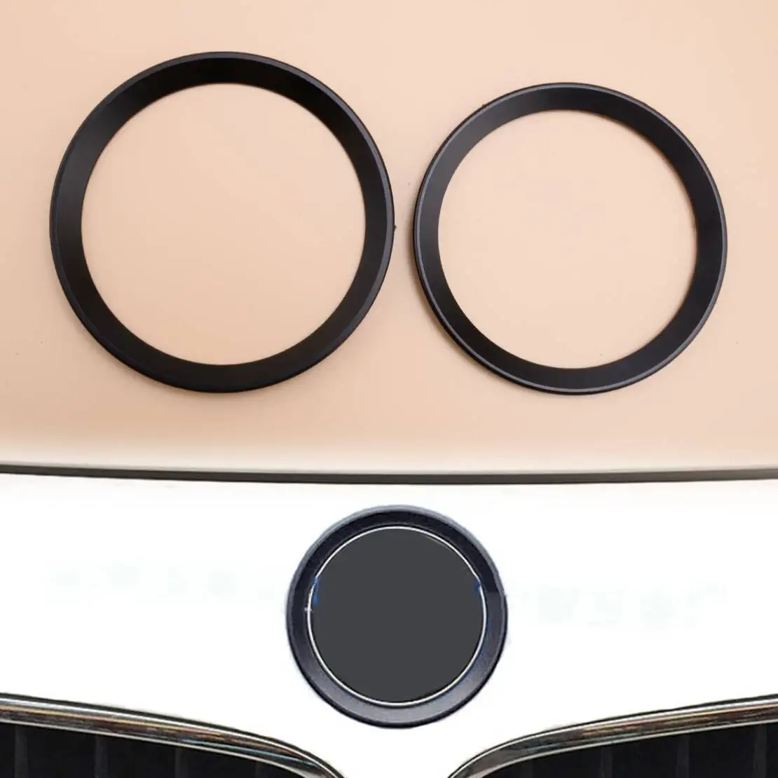 Front Rear Logo Surrounding Ring Cover Trim Emblem 82mm 74mm Fit for BMW 3 Series