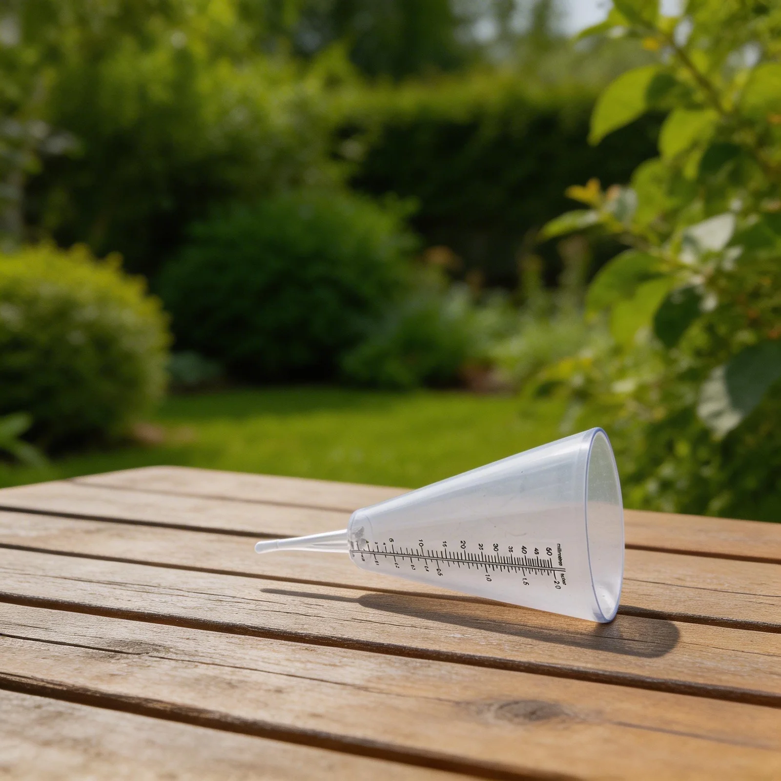 Transparent Cone Rain Gauge for Measuring Rainfall Intensity and Sprinkler Output for across Outdoor Planting Areas