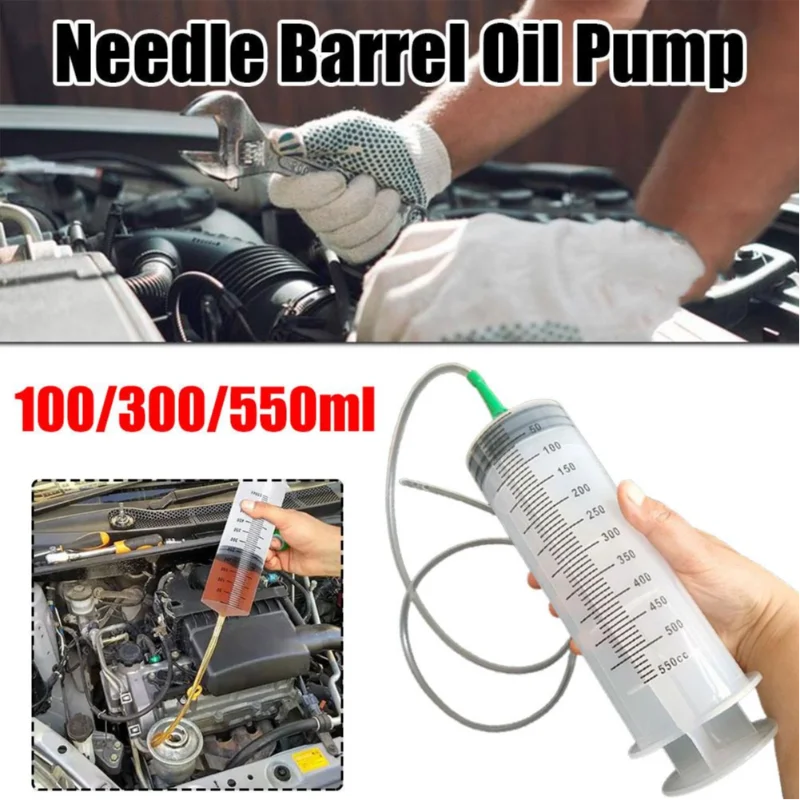 Large Capacity Syringes Reusable Needle Barrel Oil Pump with Scale Oil Suction Vacuum Syringe Pistol Pump Extractor 200ml-550ml