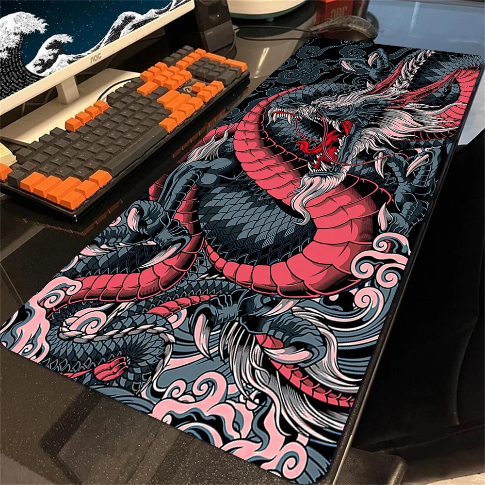 Japanse Dragon Game Muismat Grote Gaming Accessoires Bureaumat HD Print Kantoor Computer Toetsenbord Muismat XXL PC Gamer Laptop