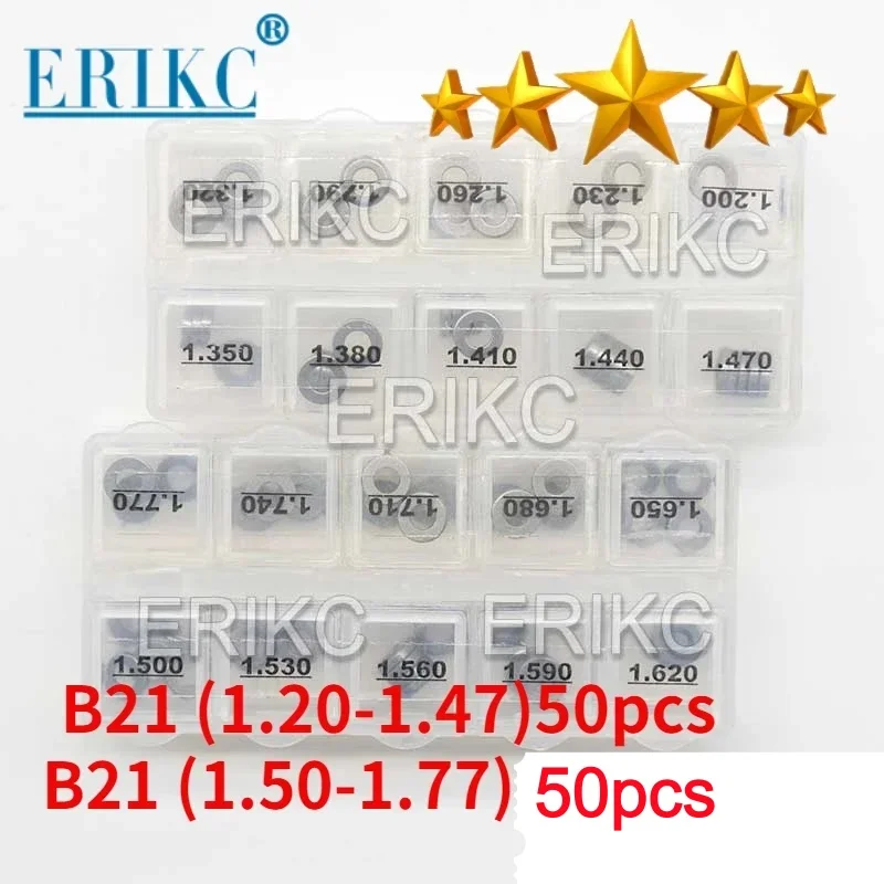 

Injector Adjustment Washer Set B21 1.20-1.47mm 50pcs Diesel Inyector Nozzle Adjusting Shims Sizes 1.50-1.77mm 100pcs