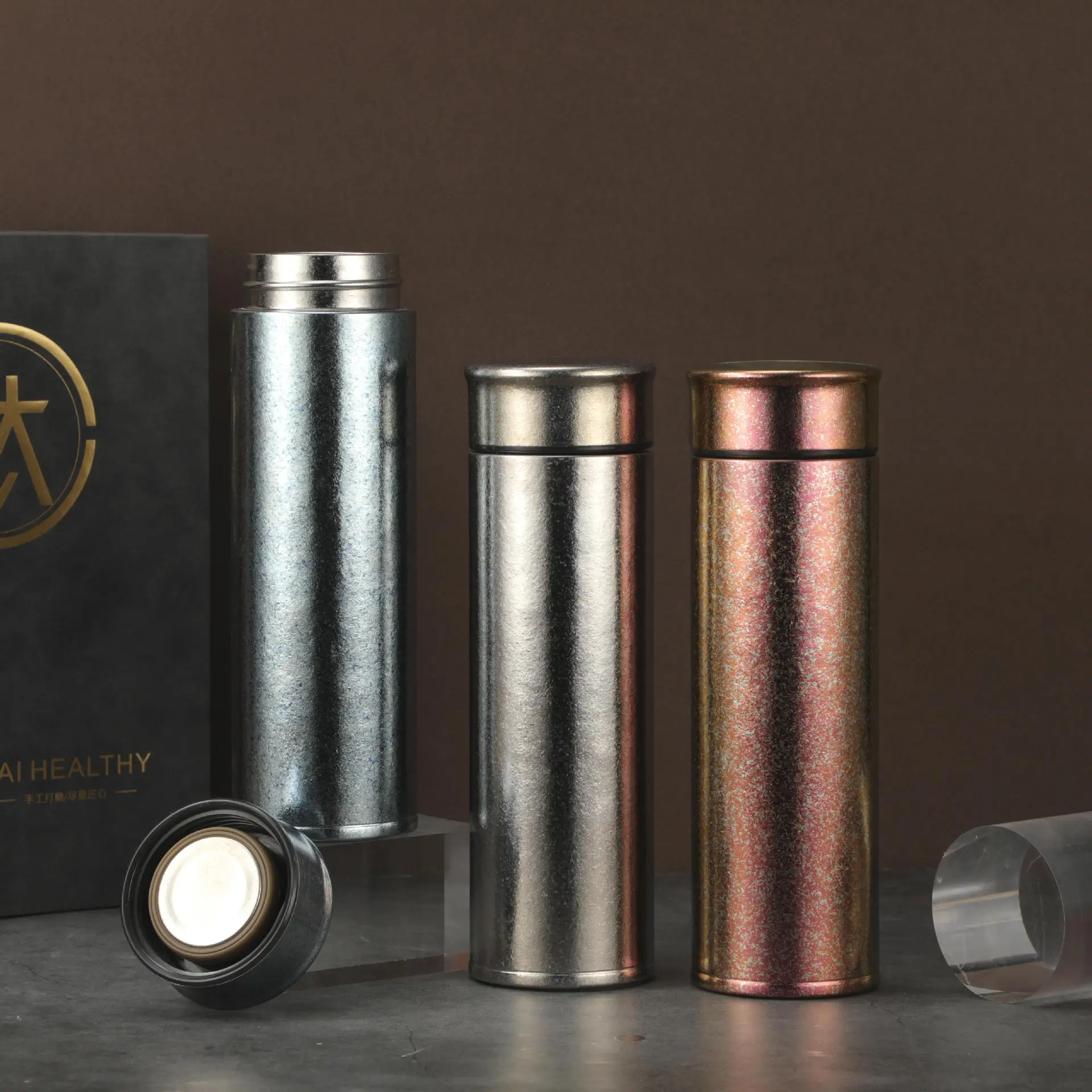 Pure Titanium Thermos Cup,Vacuum,Double Layer,With Tea Leak,Sealed Leak Proof,Business Gifts,Gift Box Packaging,High-end Bottle