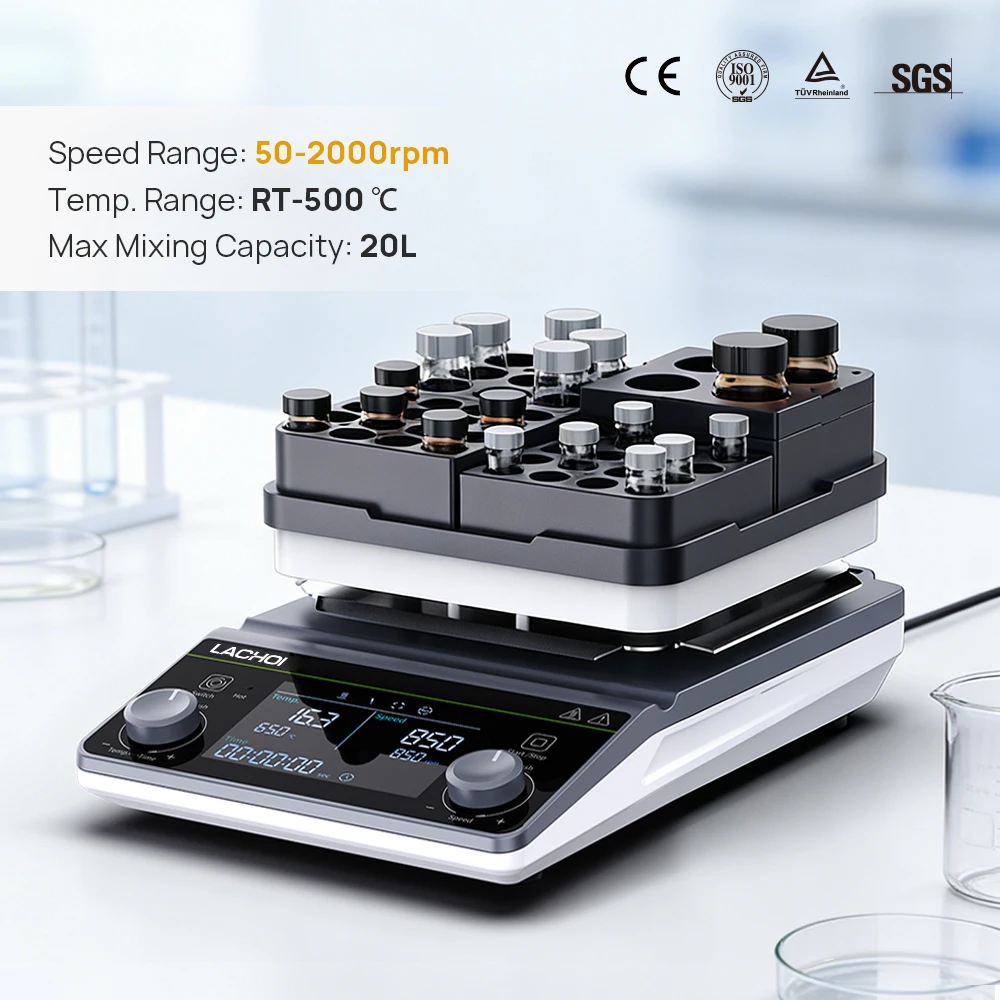 

LACHOI Magnetic Stirrer with Heating Function, Liquid Crystal Control, Reversible Stirring, RT~ 500 ° C/2000rpm, Laboratory