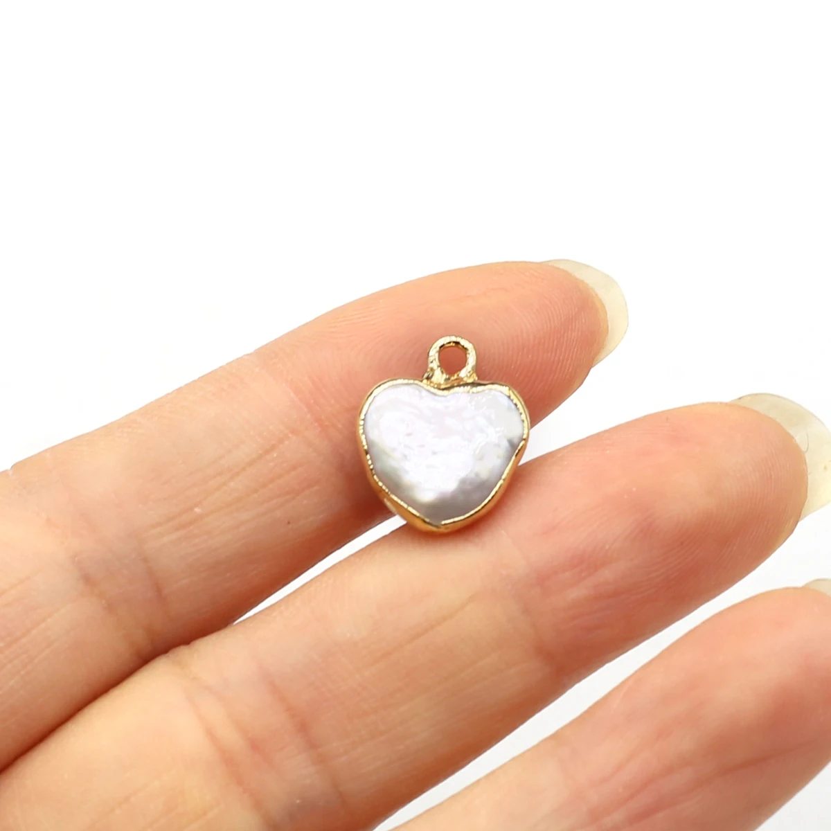 2PCS Natural Pearl Freshwater Baroque Irregular Heart Pendant Jewelry Making DIY Necklace Earrings Accessories Gift 14x12mm