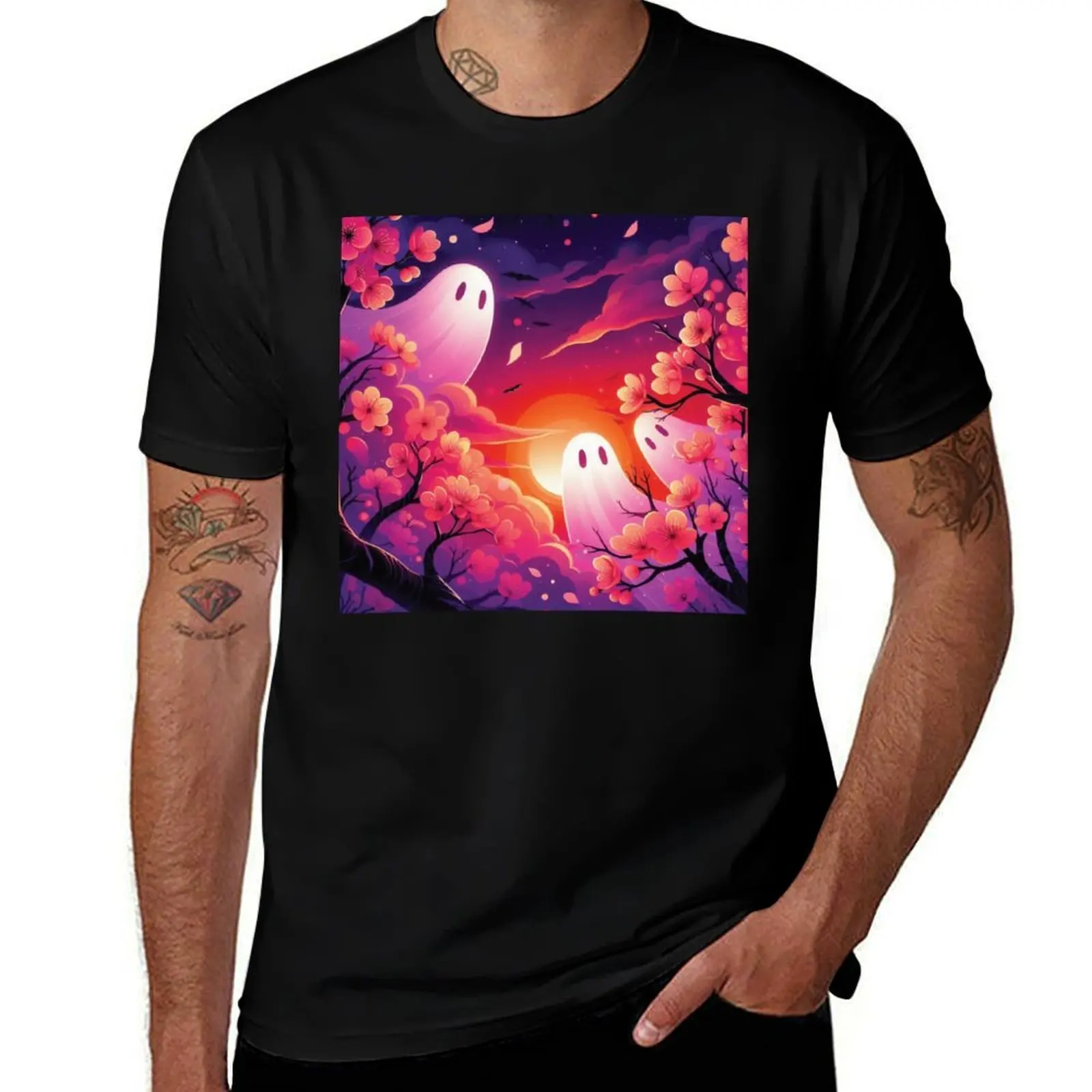

Cherry Blossom T-Shirt graphic t shirt vintage Louboutins cotton man t-shirts Aesthetic clothing T-shirt men