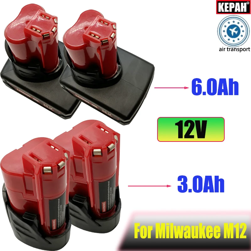 

Новый аккумулятор для Milwaukee M12 Tool 48-11-2402 48-11-2411 48-11-2401MIL-12A-LI 12 В 3,0 Ач/6,0 Ач M12 Аккумулятор M12 XC M12B2, и M12B4