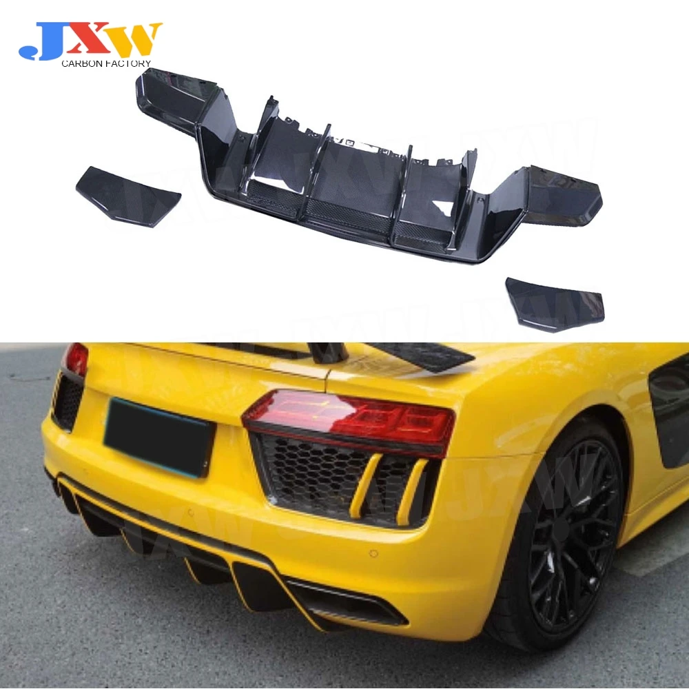 

Carbon Fiber FRP Car Rear Diffuser Lip Spoiler Body Kits for Audi R8 V8 V10 2017-2020 Rear Bumper Extension Car Accessories