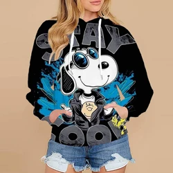 Snoopy Cartoon Anime Women's Hoodie Spring and Autumn Edition Women's Round Neck Hoodie 2024 New Fashion Couple Sportswear Top