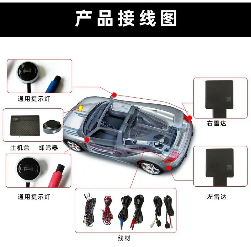 77Ghz millimeter wave radar automotive bsm blind spot two-color vehicle lane change and line assist BSD blind spot monitoring