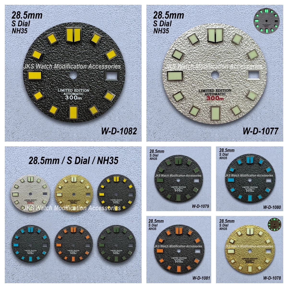 

28.5mm S Logo NH35 Dial Fit NH35/NH36/4R/7S Japanese Movement Green/No Luminous High-Quality Watch Modification Accessories
