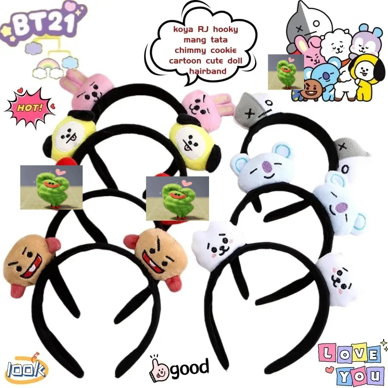 BT21 Headband koya RJ Shooky Man Chimmy Cooky Creative Cartoon Cute Doll Headband Secondary Animation Peripheral Decoration - Detail 1