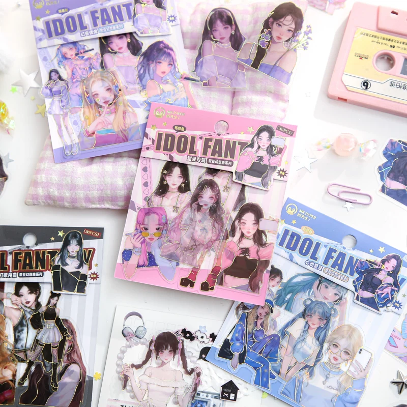 

30 шт. популярная серия Fantasia Kawaii красивая девушка наклейки для домашних животных DIY дневник альбом скрапбук эстетические канцелярские наклейки