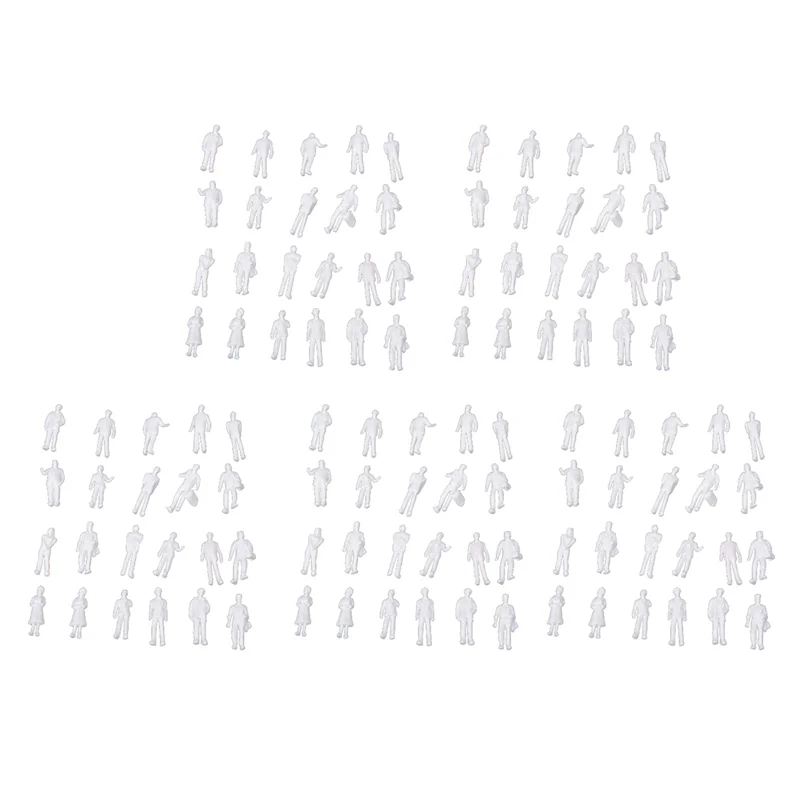 

FBIL-500Pcs HO Scale 1:100 White Model People Unpainted Train Figures