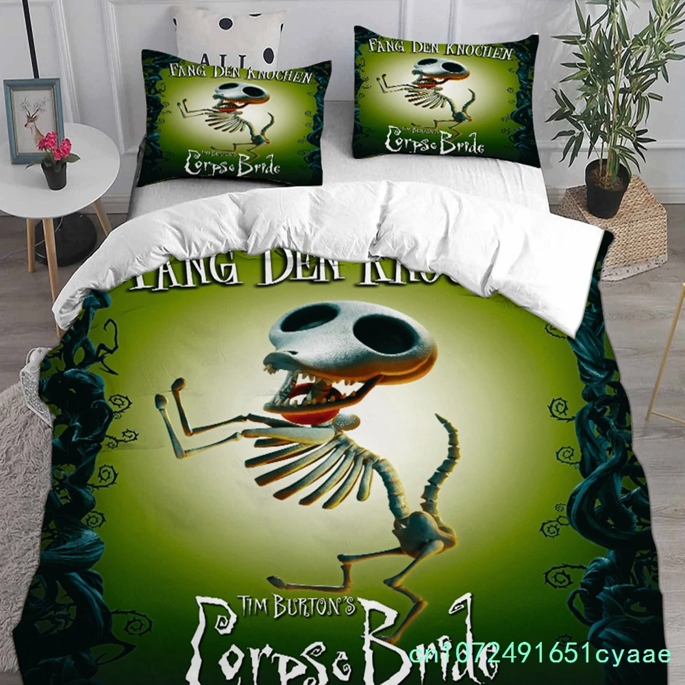 Anime Tim Burton's Corpse Bride Bedding Sets Comforter Quilt Bed Cover Duvet Cover Pillow Case 2-3 Pieces Sets Kids Adult Size 5