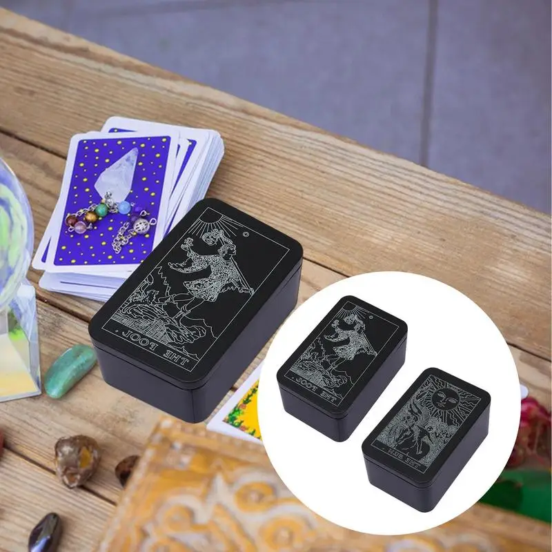 Tarot Cards Box Iron Case Holder for Card Deck Storage Portable Tarot Organizer Storage Case Holder Box For Tarot Cards And Game