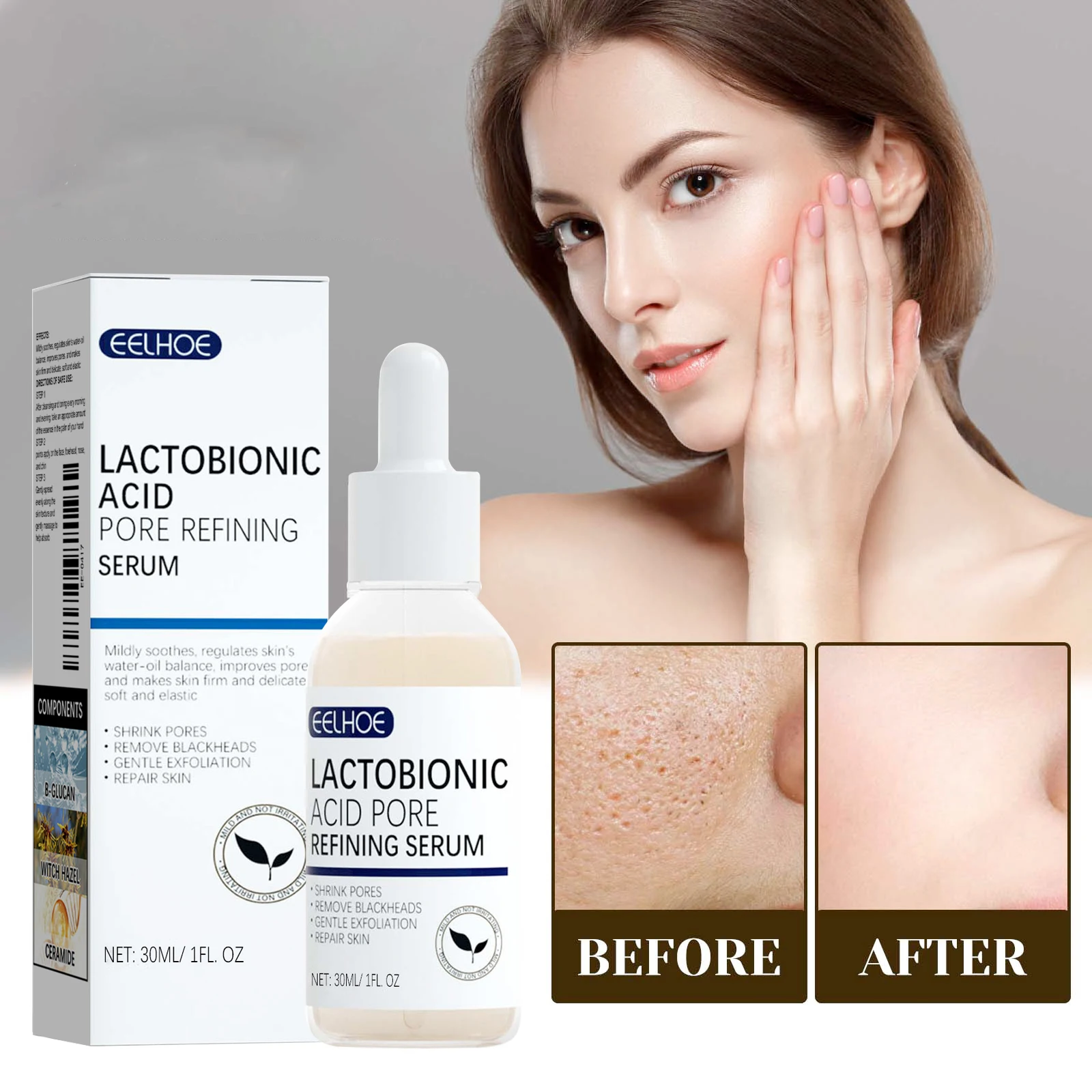 Ceramide Face Serum Pore Minimizer Repair Skin Barrier Hydrating Anti-Redness Soothing Essence Oil Control Serum Daily Skin Care