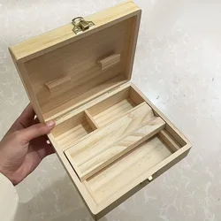 1pcs Wooden Stash Box Lock Movable Rolling Tray for Smoke Accessories Operationed Trays Bamboo Storage Container Organizer Porta