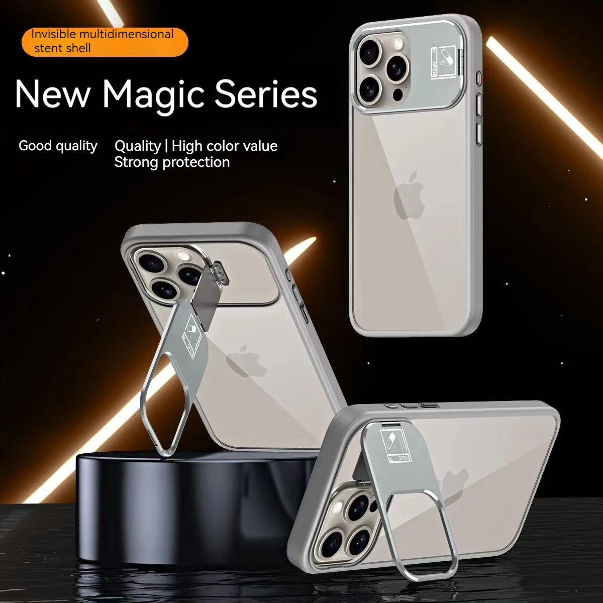 Invisible Stand Phone Case Suitable For IPhone 14 15 Plus Pro Promax Anti Drop And Anti Wear Phone Case With Lens Film