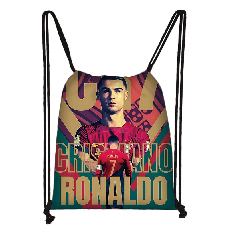 Child Printed Drawstring for Football Star R-RonaldoS CR7 Shopping Bag Men Women Football Sports Gym Storage Yoga Backpack