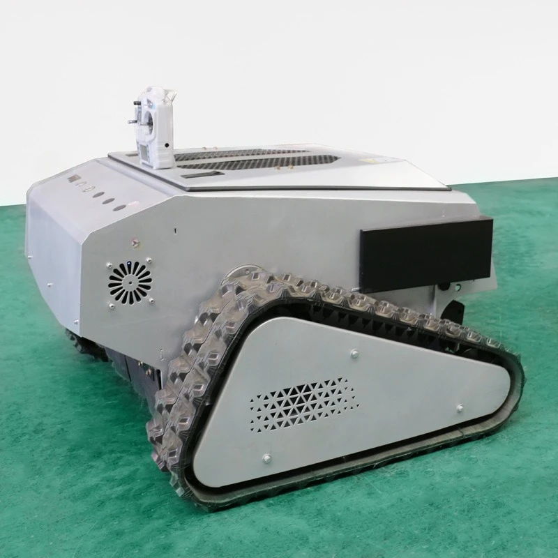 550Mm wide operation lithium battery crawler lawn crusher, remote control orchard mower lawn mowing machine