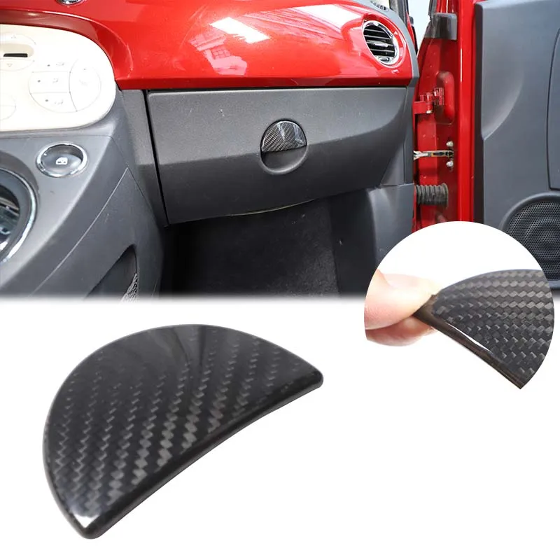 

For Fiat 500 2007-2026+ Real Carbon Fiber Car Passenger Glovebox Switch Decoration Sticker Car Interior Protection Accessories
