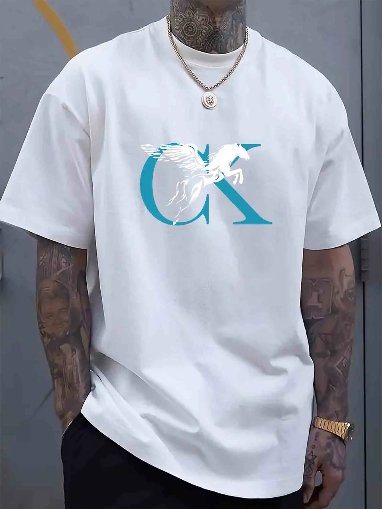 

2025 New Brand Men's and Women's High-end Luxury Summer T-shirts, Hip-hop Street Fashion Fitness Clothes, Running Clothes