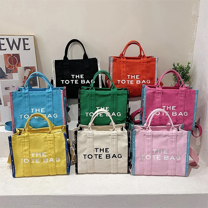 Fashion Canvas Tote Bag Women Luxury Designer Shoulder Bags Brand Black Ladies Crossbody Bags Large White Shopping Bags Purses