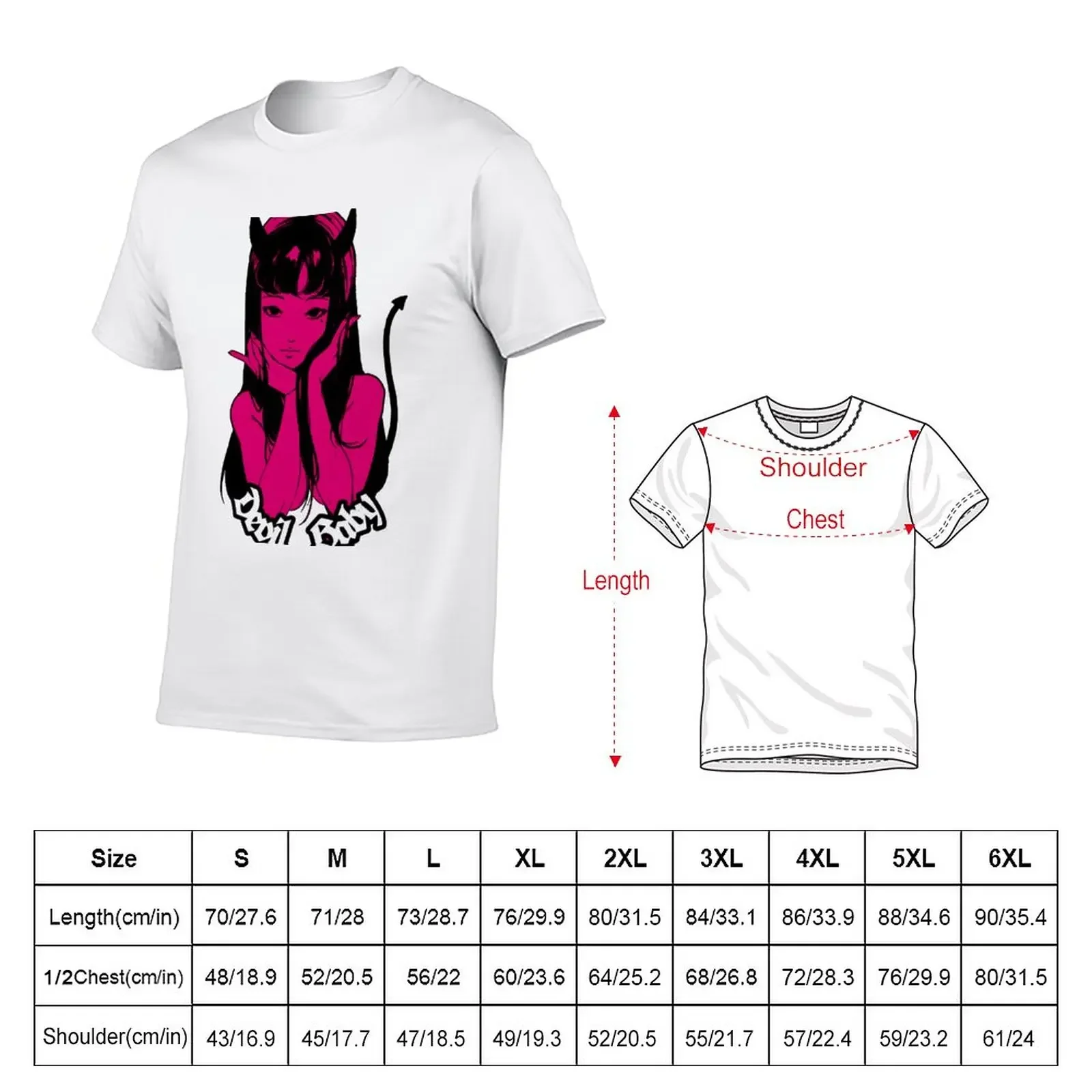 New Devil Baby T-Shirt oversized t shirt Aesthetic clothing T-shirt short summer top big and tall t shirts for men