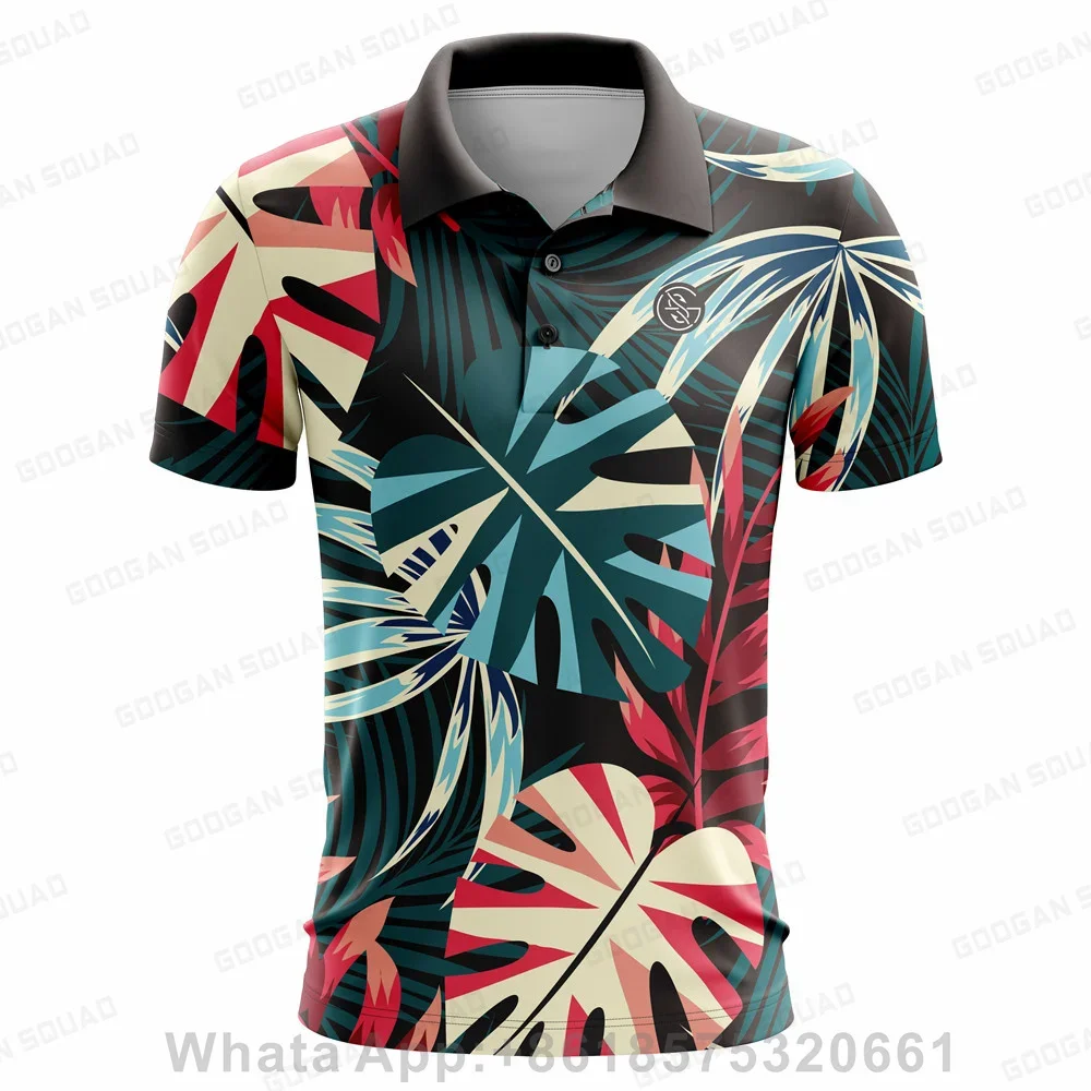 Men's Fashion Printed Polo Shirts Summer Short Sleeves Outdoor Golf Shirts   Casual T-Shirt Quick Dry Breathable F1 Racing Shirt