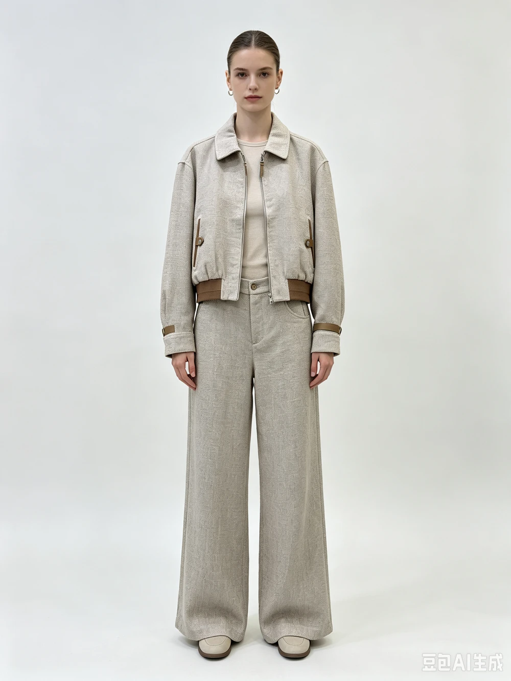2026 Autumn New Womens Matching Sets Lapel Long-Sleeve 100% Pur Linen Jacket Coat And Loose Fit Pants Female Clothing