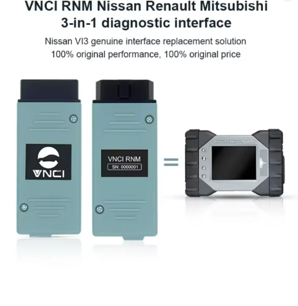 

Диагностический интерфейс VNCI RNM 3-в-1 для Nissan/Renault/Mitsubishi с поддержкой DoIP и CANFD, драйвер OEM-программного обеспечения