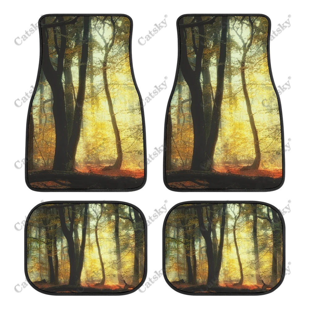 trees wilderness jungle  Car Floor Mats Universal Interior Design Accessories Pattern All Weather Waterproof 4PCS Floor Mats