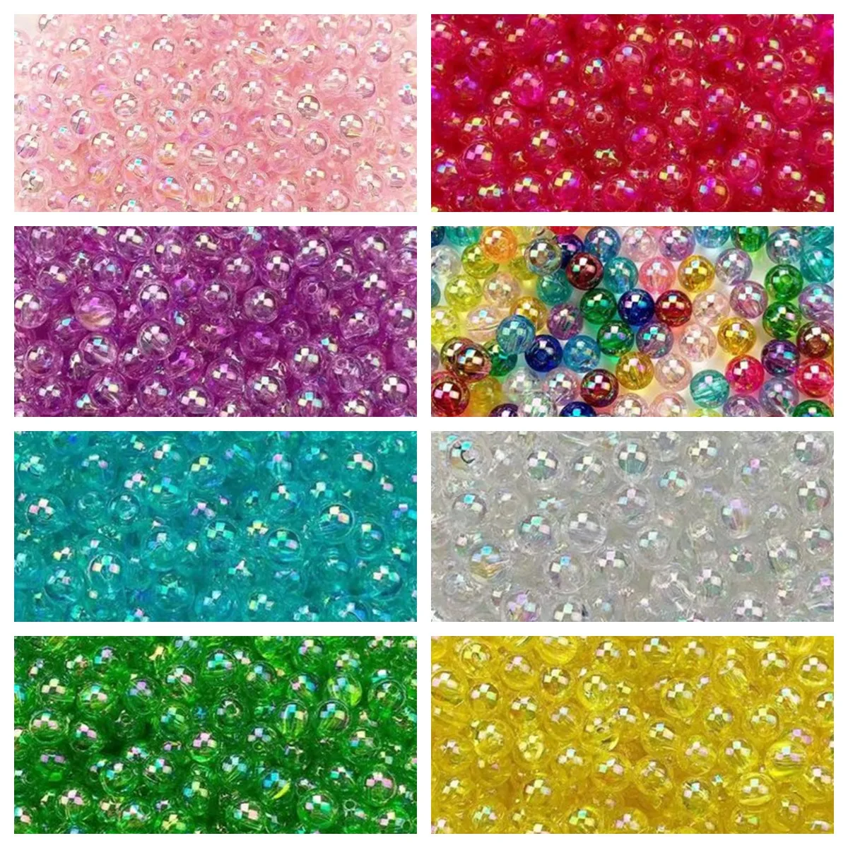 Big package3/4/5/6/8/10 Wholesale AB Color Round Acrylic Beads Straight Hole Transparent For Jewelry Making DIY Bracelet