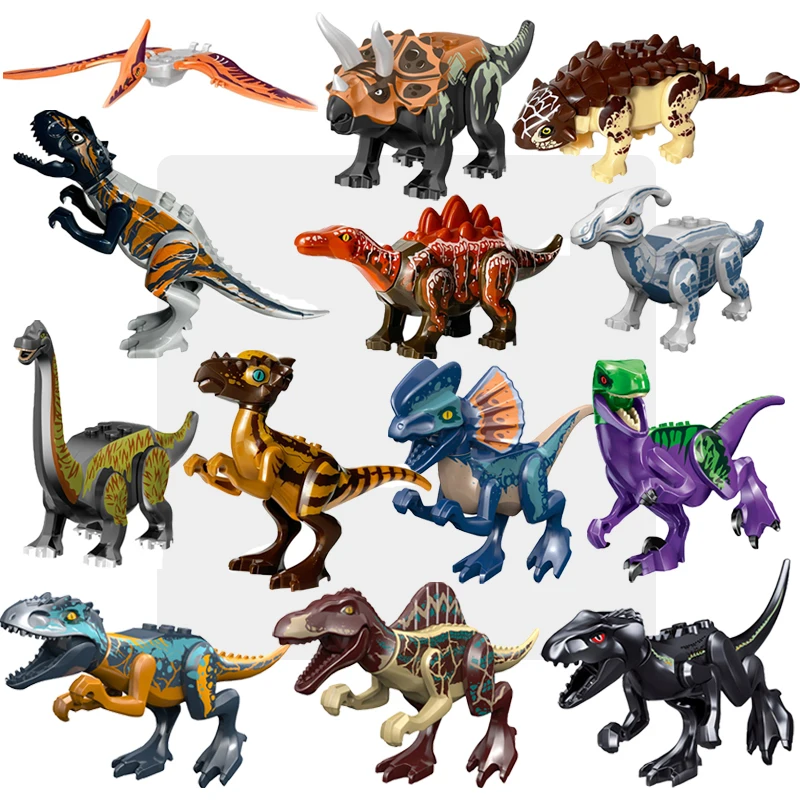 Jurassic Coole Dinosaurier Welt Triceratops Velociraptor Indominus T-Rex Modell Montieren Bausteine Spielzeug Für Kinder Junge Geschenk
