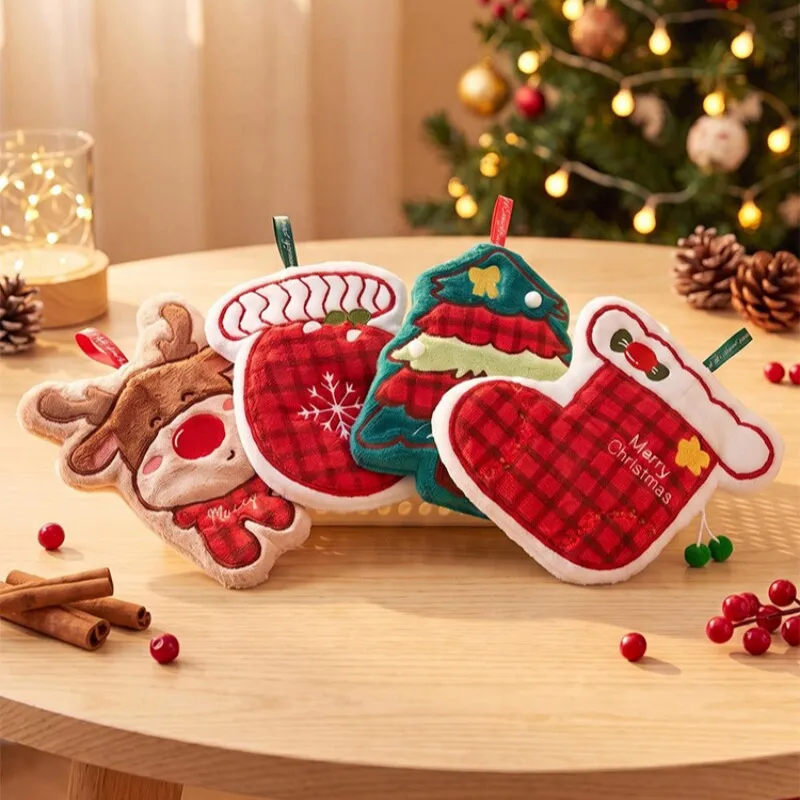 Weihnachts-Handtuch, saugfähige Hängetücher für Küche und Bad, Taschentuch, Weihnachtsbaum, Weihnachtsmann, Lebkuchen-Handtuch, Geschenk – Detail 3