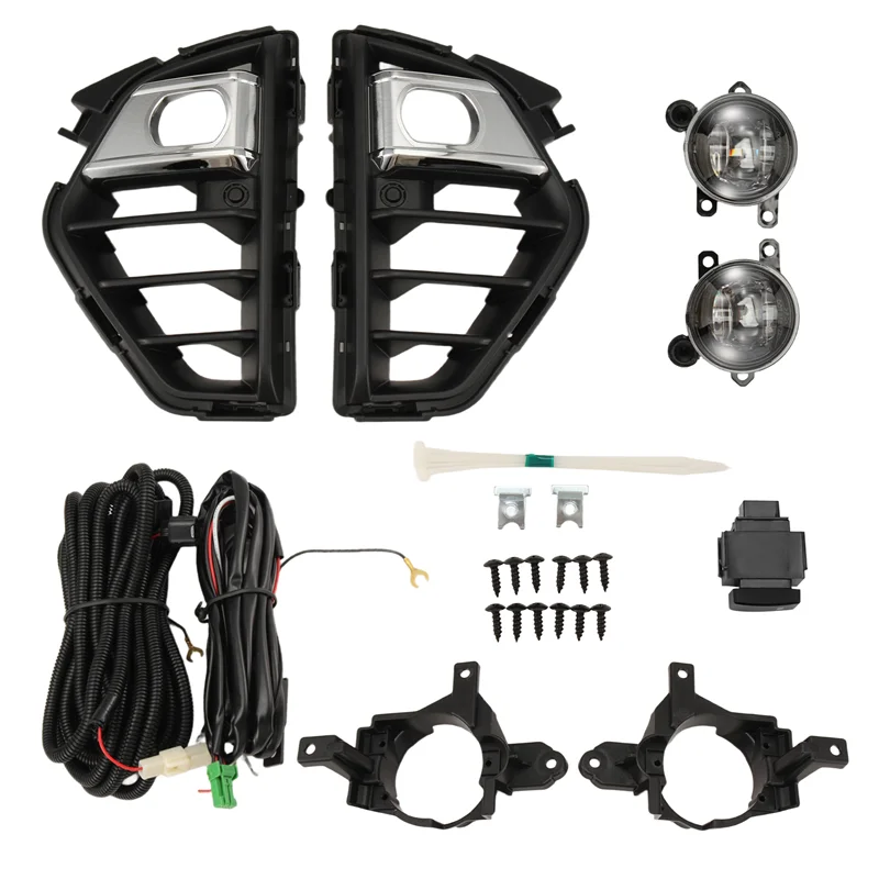 

X39A-For Nissan NV350 Caravan Micro-Bus/Urvan 2023 Fog Lamp Light Cover Grille Frame Wire Switch Bracket 1 Set Car LED Fog Light