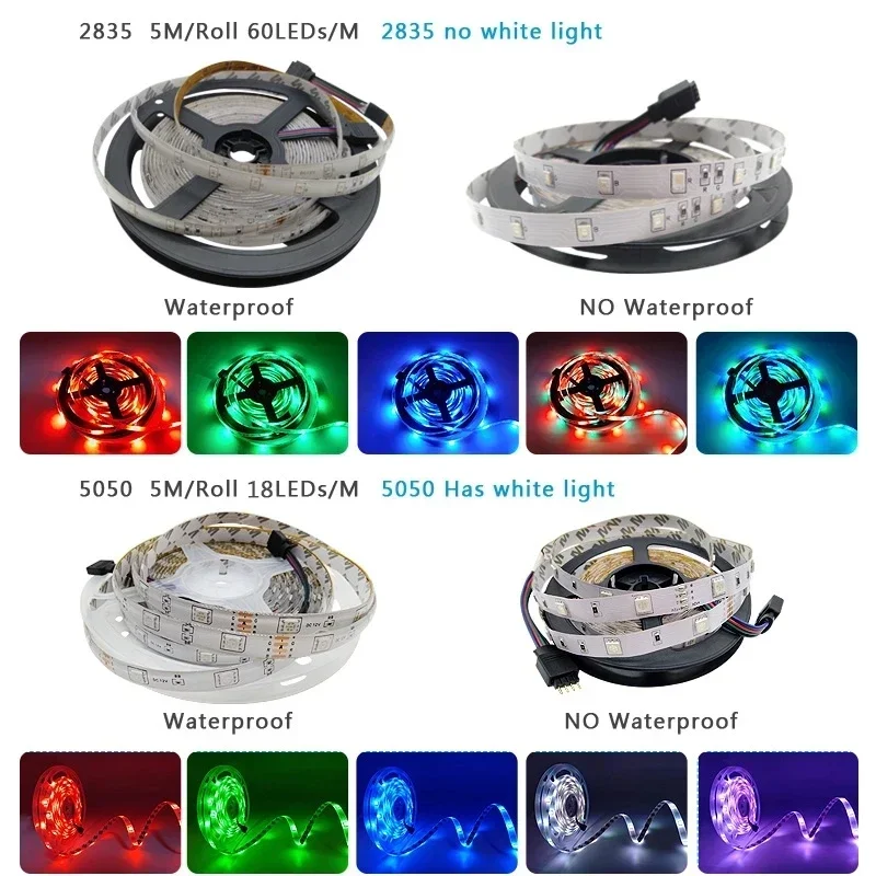 Smd 5050 Rgb Led Strip Lichtband 12V 5-15M Bluetooth Wifi Licht Flexibele Slimme Led Lamp Lint Zelfklevende Tv Desktop Diode