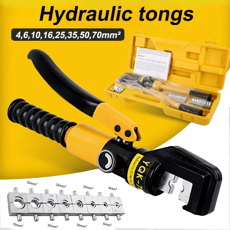 Hikity Hydraulisches Crimpwerkzeug 10T Hydraulischer Kabelschuh-Crimper Hydraulisches Handwerkzeug Elektrisches Kabel- und Drahtwerkzeug-Set – Detail 1