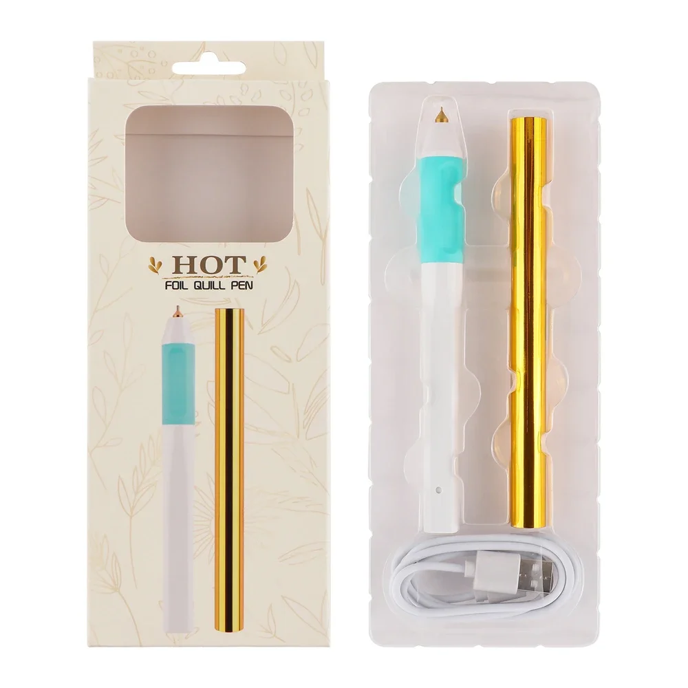 

0.8mm USB Heat-resistant Grip Hot Foil Quill Pen For Paper Leather Heat Actived Gold Foil Freestyle Pen Diy Scrapbook Craft Tool